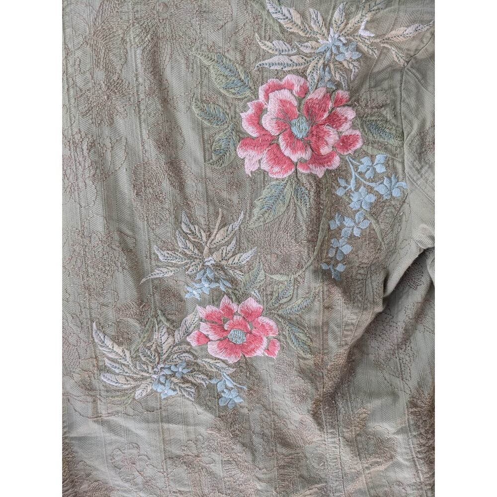 Johnny Was - blazer jacket embroidery floral 100% cotton neutral/ pink